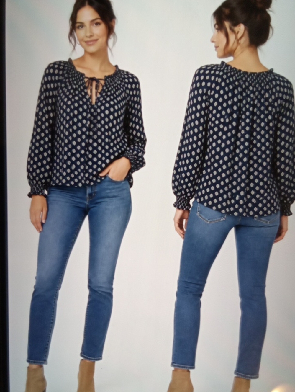 Faherty Emery Peasant Blouse Womens L gauze Boho Cottage Viscose Womens
